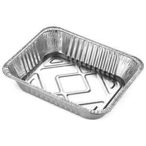 Disposable takeaway deep turkey BBQ pan rectangle container aluminum foil tray