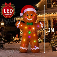 Meilleures ventes, Ventes directes usine : Décoration de Noël gonflable d'extérieur de 2M de haut, éclairée, en forme de Bonhomme de pain d'épices