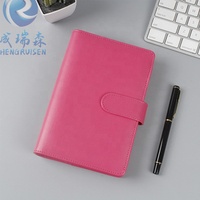 Organizador de cuero PU A6 A5 6, carpeta de anillo, ahorro de efectivo, sobre, con soporte de bolsillo