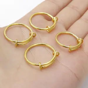 2021新设计16/17/18/19毫米黄金简单不锈钢2圈戒指首饰为女性
