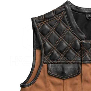 Gilet en cuir classique respirant pour homme, léger, décontracté, pour l'hiver, vêtement d'extérieur, OEM/ODM disponible, couleurs personnalisées, logo personnalisé - Product Image 6