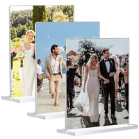 Aibo Lot de 10 Porte-Photos et Porte-Enseignes Acryliques Double Face à Poser sur Table, Écologiques, Imperméables, pour Mariage et Fête