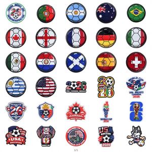 Ensemble de breloques pour sabots de football <span class=keywords><strong>Messi</strong></span> Argentine, thème star du football, en PVC, pour les fans, accessoires tendance pour sabots - Product Image 2