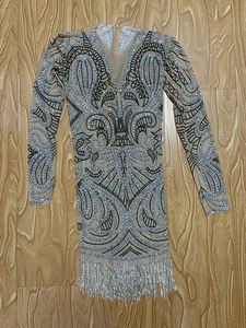 Robe <span class=keywords><strong>de</strong></span> soirée <span class=keywords><strong>de</strong></span> fête pour mariée, Sexy, perles, robes <span class=keywords><strong>de</strong></span> bal, Bar, chanteur, danseuse moderne, anniversaire, automne - Product Image 3