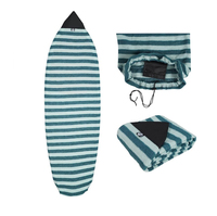 Housse de planche de surf en polyester rayé, toutes tailles, douce et élastique, sac de protection pour planche de surf, chaussette de protection pour SUP