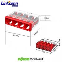 Bloc de jonction à 4 broches Connexion rapide 450V 32A Wagos 2773-404 Connecteur PUSH WIRE Conducteur Convient aux fils monobrin 2,5 mm