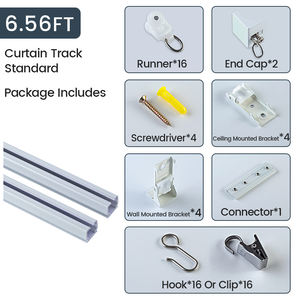 Rail manuel en alliage Durable de haute qualité lisse silencieux en aluminium bureau vivant Simple <span class=keywords><strong>rideau</strong></span> poteaux de <span class=keywords><strong>rideau</strong></span> accessoires de pistes - Product Image 2