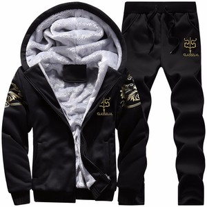 Abbigliamento sportivo autunno inverno due pezzi per <span class=keywords><strong>uomo</strong></span> nuovo abito Vintage coreano da <span class=keywords><strong>uomo</strong></span> Casual <span class=keywords><strong>in</strong></span> <span class=keywords><strong>velluto</strong></span> imbottito taglie forti per mezza età - Product Image 2