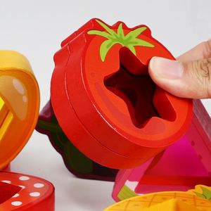 Fruit Vegetable Shaped Wood Frame Rainbow Colorful 10 PCS Clear Acrylic Gem Cubes <b>Building</b> <b>Blocks</b> <b>Set</b> for Kids - Product Image 4