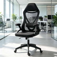 Chaise de bureau ergonomique en maille avec dossier inclinable, accoudoirs relevables, certifiée BIFMA, cadre noir pour bureau à domicile, salle de conférence