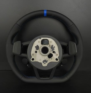 Volante Deportivo Universal de Cuero para <span class=keywords><strong>Audi</strong></span> A3/A4/<span class=keywords><strong>A5</strong></span>/Q3/Q5/Q7/S8/A6/R8 con Marcas Azules - Product Image 2