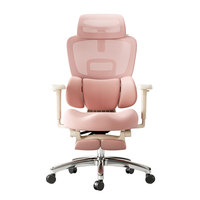 Chaise de bureau ergonomique rose pour filles, avec siège rehausseur de hanches, confortable pour de longues heures de travail sur ordinateur
