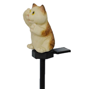 โคมไฟตั้งพื้นรูปแมวทำจากเรซิ่นพลังงานแสงอาทิตย์ ตกแต่งสวนขนาดเล็กสำหรับเทศกาล แสงไฟตกแต่งสวนพลังงานแสงอาทิตย์ - Product Image 6