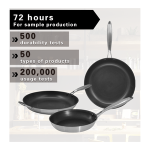 Poignée de coulée antiadhésive de style classique Ustensiles de cuisine commerciaux Poêle à frire en acier inoxydable de chef à fond composite pour la cuisine - Product Image 1