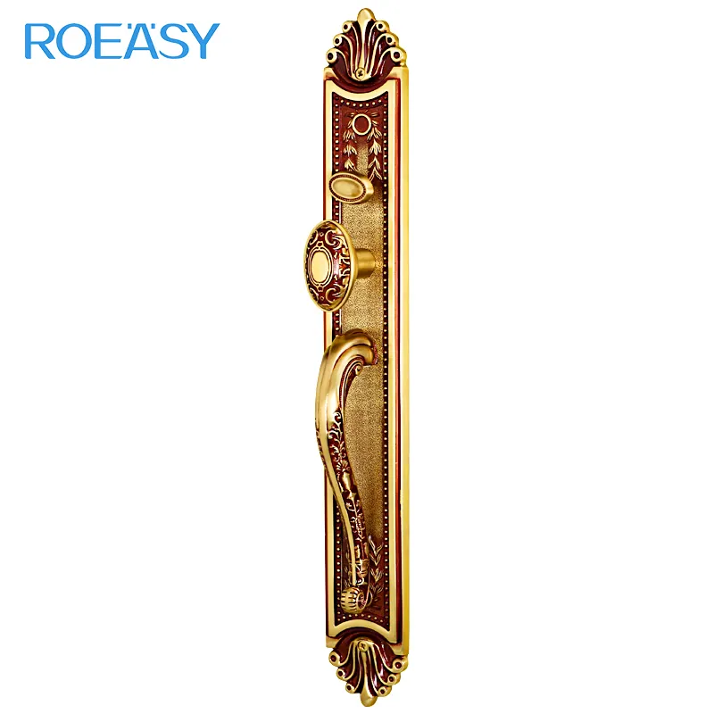 Roeasy Hoge Kwaliteit Nieuwste Messing Deur Rose Golden Anti-Dief Deurslot Houten Exterieur Deurknop Met Slot Villa GD-GL8911-RG