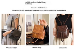 Bolso de Maternidad Artístico Marrón Miniatura con Cordón, Mochila de Mujer, Estilo Nuevo Primavera-Verano, Versátil, Retro, Bolso de Hombro Individual - Product Image 6