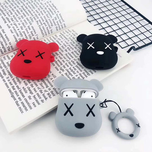 หมี3D กรณีสำหรับ <span class=keywords><strong>AirPods</strong></span> 1 <span class=keywords><strong>2</strong></span> Pro กล่องแฟชั่นสัตว์ซอฟท์ซิลิโคนหูฟังไร้สายปกป้องกัน - Product Image 2