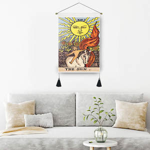 พรมกุหลาบแบบกำหนดเอง35*50ซม.,ผ้าลินินลายดวงจันทร์ทาโรต์ผ้าลินินตกแต่งบ้าน - Product Image 3