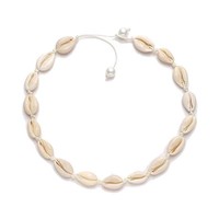 Ensemble collier et bracelet en coquillages naturels, vente en gros, style bohème, perles blanches, bijoux de plage ajustables