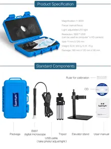 Microscópio digital, venda quente real 300x 2mp usb da indústria portátil microscópio de vídeo de elétron com suporte embutido no led