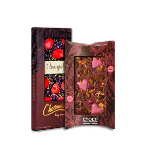 folding carton chocolate tablet boxes custom printed chocolate bar packaging box with window