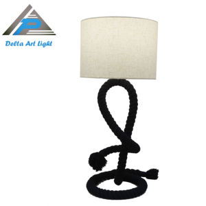 Lámpara de Mesa Moderna de Lujo con Pantalla de <span class=keywords><strong>Tela</strong></span>, Base de Cuerda de Cáñamo, LED Regulable, Decoración para el Hogar, Lámpara de Noche para Mesa de Noche, AC E26 - Product Image 2