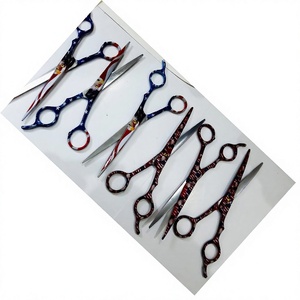 Ensemble de coiffure professionnel ASAP en acier au carbone pour droitiers, ciseaux de beauté à manche long, lame creuse, rasoir de barbier - Product Image 1