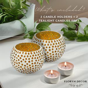 Handcrafted Yellow Dot Mosaic Glass Jar Soy Wax Scented <b>Candle</b> Premium Home Fragrance <b>Candle</b> for Festive Decor and <b>Gifts</b> - Product Image 3