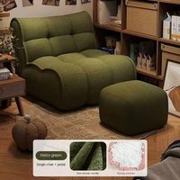 Fauteuil pouf en velours – s'étend à plat pour les siestes – nid douillet pour chien – canapé mini carré moderne et minimaliste de style tatami pour une personne