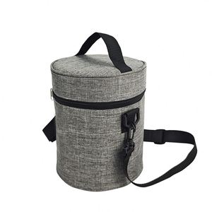 Sac à lunch isotherme rond portable, sac isotherme en aluminium épais pour la conservation au froid, travail ou voyage - Product Image 6