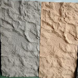 كسوة حائط خارجية للفنادق والمقاهي والفيلات الفاخرة الحديثة ، تصميم مموج ثلاثي الأبعاد ، سطح محكم متين ، لوح حائط صخري من البولي يوريثين - Product Image 2