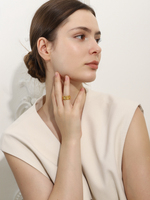 Dingran Edelstahl vergoldet Spiral muster Breitband ring, mutiger Statement-Schmuck für trend igen Stil