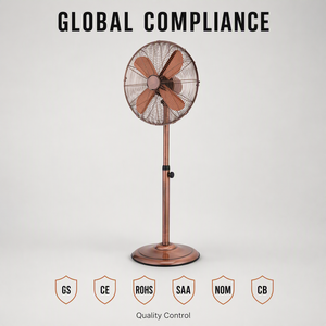 Ventilatore a piantana oscillante retrò in metallo con motore 100% rame, 18 pollici, 60W, 3 velocità, vendita all'ingrosso direttamente dalla fabbrica - Product Image 4