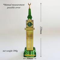 Modèle d'art 3D de la Kaaba, monument emblématique, cadeaux islamiques, décoration, ornement, Arabie Saoudite, modèle de la tour de l'horloge de la Mecque en cristal, souvenir