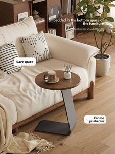 Raf ile katı ahşap Modern ortaçağ tarzı sehpa ve oturma odası ve balkon için mermer masa lüks ev mobilyası - Product Image 3