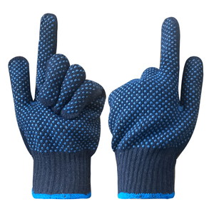 laboral productos de PVC adhesivo de doble cara de tejer algodón anti-slip seguridad guantes de trabajo de ventas - Product Image 4