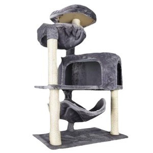Luxury Wooden Minimalist <strong>Cat</strong> <strong>Tree</strong> with Plush <strong>Cat</strong> <strong>Climbing</strong> Frame-Scratch-Resistant <strong>Large</strong> <strong>Cat</strong> House &amp; Tower for All Seasons - Product Image 5