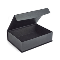 Coffrets cadeaux en carton de luxe avec rabat magnétique Logo personnalisé A3/A4/A5/A6 Tailles Noir Fermeture magnétique Matériaux recyclés