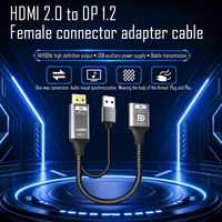 Adaptateur HDMI vers DP avec alimentation USB, Transmission stable 4K 60Hz, convertisseur vidéo sans scintillement d'écran pour matériel PC et ordinateur portable