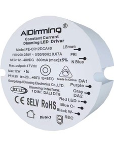 Controlador LED <span class=keywords><strong>DALI</strong></span> de Corriente Constante con Atenuación para Luminaria de Riel de Superficie, Transformador Integrado, Entrada 200-250V CA/9-40V CC, 1-50W - Product Image 5