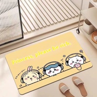 Jiikawa-Tapis de salle de bain en peluche antidérapant à séchage rapide, résistant à la saleté, pour la décoration intérieure