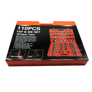Professionnel 110 pièces clé à taraud filetage <span class=keywords><strong>Kit</strong></span> d'outils de <span class=keywords><strong>taraudage</strong></span> filetage coupe métrique robinet et matrice ensemble d'outils - Product Image 6