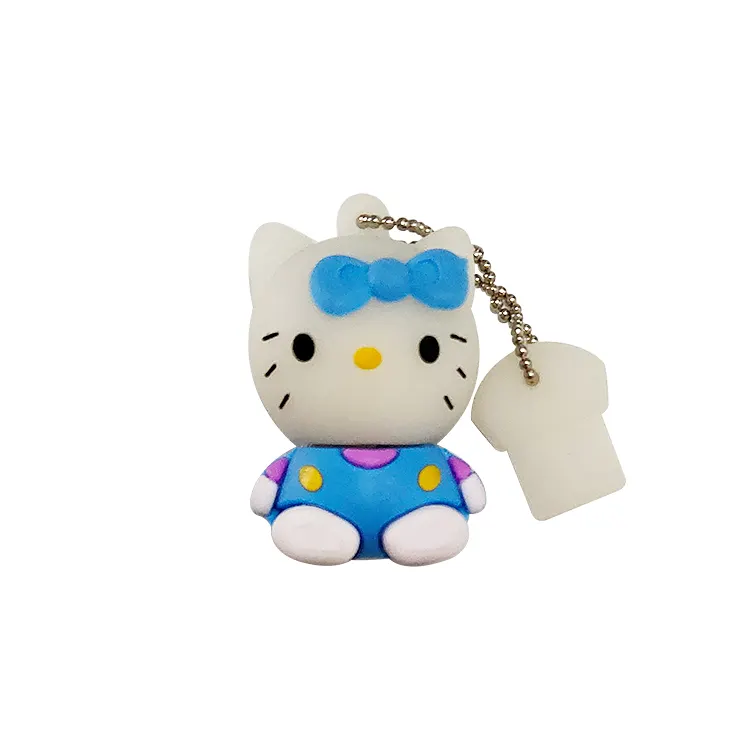 Cheap hello kitty shaped Custom Logo Design USB Flash Drive trending PVC U Disk Promotion Wholesale Pen Drive USB Memory Stick