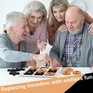 Jeu en bois Tic Tac Toe Activités <span class=keywords><strong>de</strong></span> démence <span class=keywords><strong>pour</strong></span> Alzheimer <span class=keywords><strong>Seniors</strong></span> XO Jeu d'échecs <span class=keywords><strong>pour</strong></span> personnes âgées Décor <span class=keywords><strong>de</strong></span> table engageant - Product Image 4