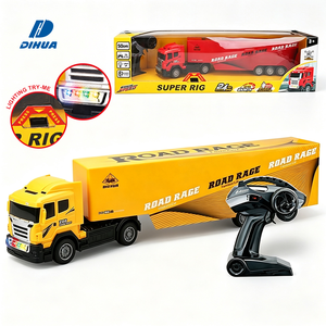 Camion semi-remorque RC 22 pouces à fonctions complètes pour enfants 2,4 G avec lumières, télécommande, transporteur de marchandises, jeux en plein air et aventures routières - Product Image 1