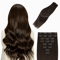 Extensions de cheveux à clipser en cheveux humains véritables, invisibles et naturelles, douces et sans nœuds, ajoutent instantanément de la longueur et du volume