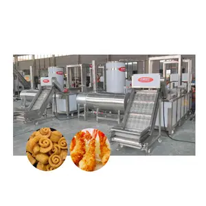 Continuous Automatic Potato Chips Plantain Chips Onion Ring Fryer Pork Rind Skins Shrimp Prawn Fish Frying Machine