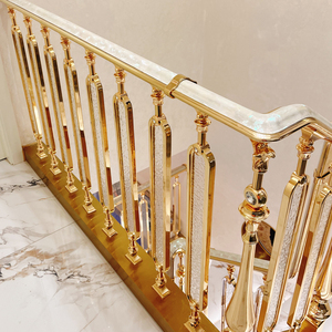 Vente directe usine – Garde-corps de luxe moderne, exquis et durable en verre et aluminium pour escaliers, fixation au sol - Product Image 5