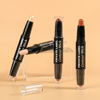 Stick illuminateur végétalien personnalisé pour maquillage en marque blanche, double embout, fin, pour le nez et le visage, contouring, vente en gros