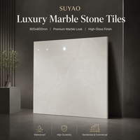 Dalles de sol en céramique de luxe imperméables effet marbre poli et émaillé 80x80cm pour maison, villa, hall d'hôtel et grands projets
